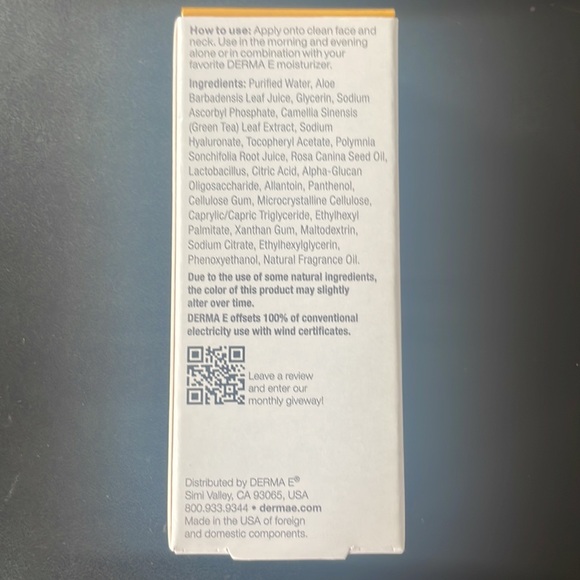 NWT Derma . E Vitamin C Concentrated Serum 15ml Hyaluronic Acid - Picture 3 of 3